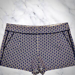 J.Crew Women's Moroccan Tile Print Chino Shorts Blue Ivory Size 12 EUC #44